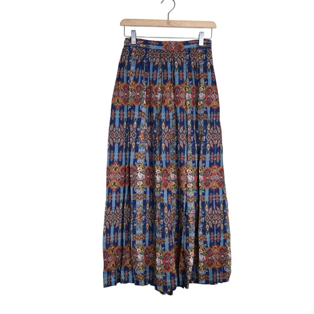 Susan Bristol Women's 6 Pleated Floral Print Cottagecore Vintage Midi Skirt